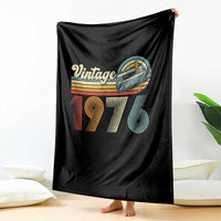 Vintage Sunset 1976 Retro Cassette Throw Blanket Mechanical Dial Tech Nostalgia 50th Birthday
