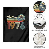 Vintage Sunset 1976 Retro Cassette Garden Flag Mechanical Dial Tech Nostalgia 50th Birthday