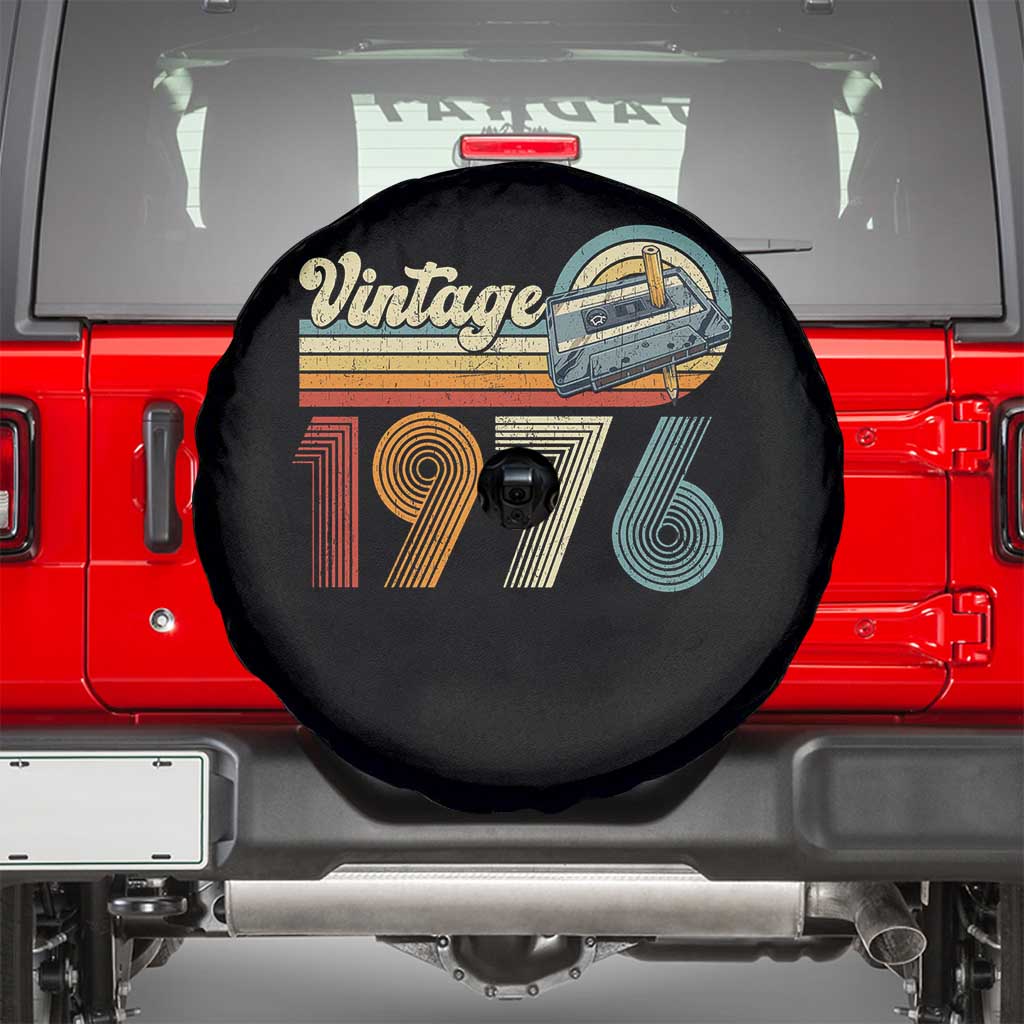 Vintage Sunset 1976 Retro Cassette Spare Tire Cover Mechanical Dial Tech Nostalgia 50th Birthday