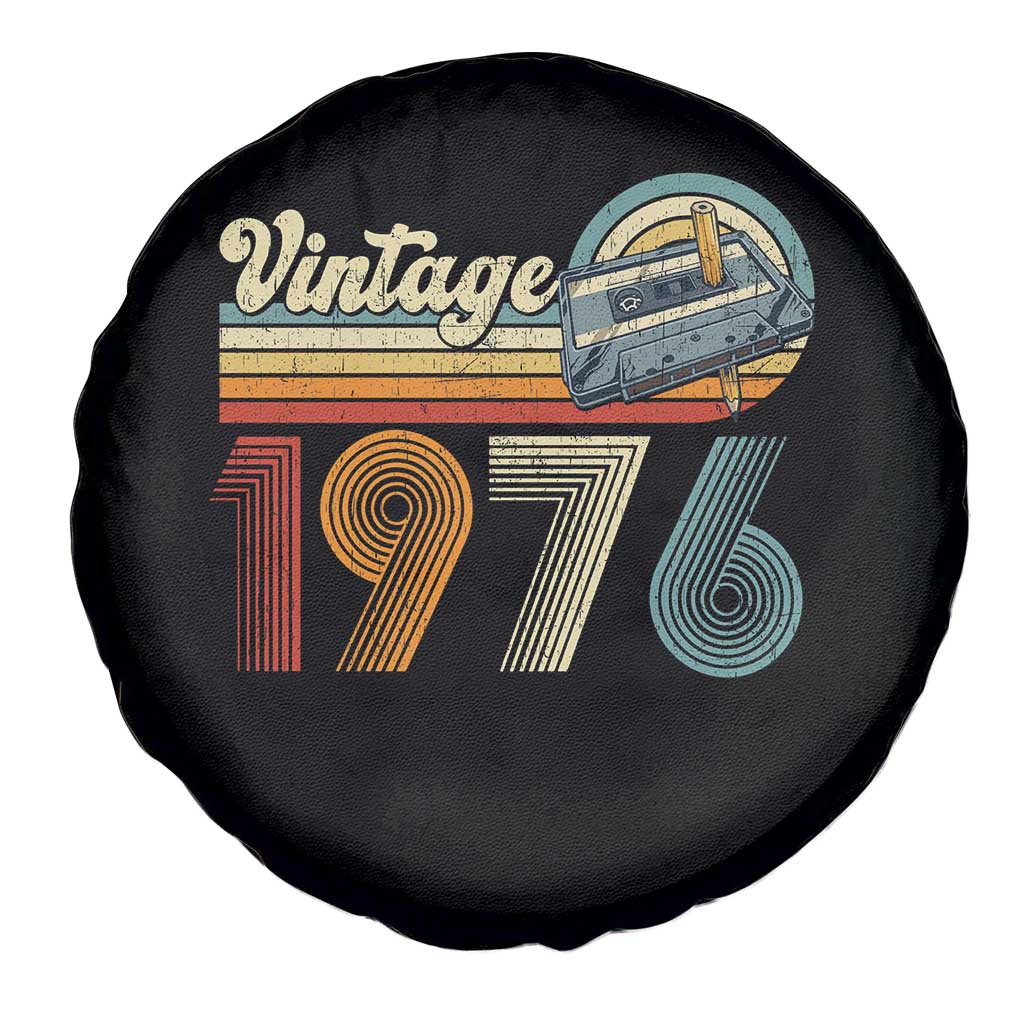 Vintage Sunset 1976 Retro Cassette Spare Tire Cover Mechanical Dial Tech Nostalgia 50th Birthday