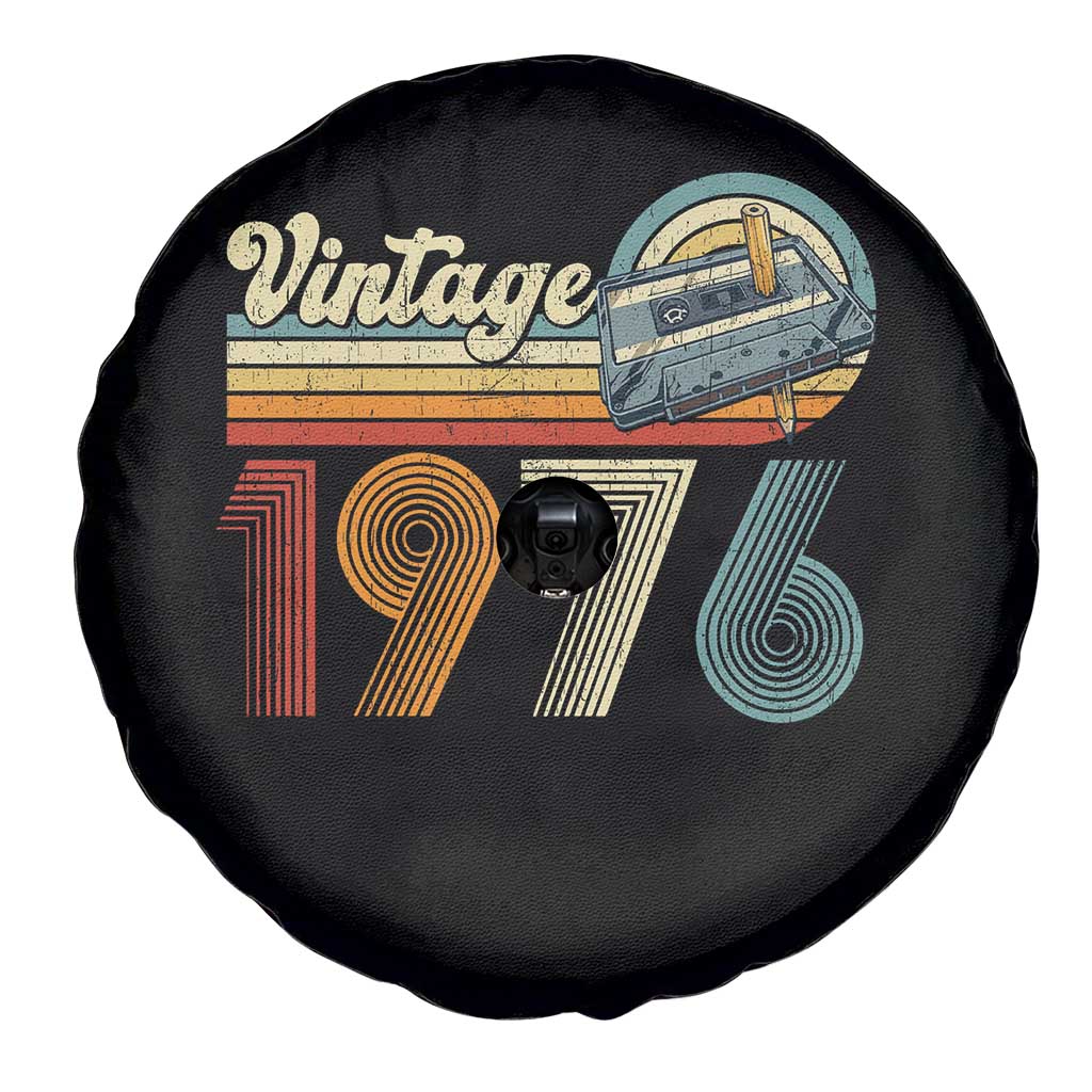 Vintage Sunset 1976 Retro Cassette Spare Tire Cover Mechanical Dial Tech Nostalgia 50th Birthday