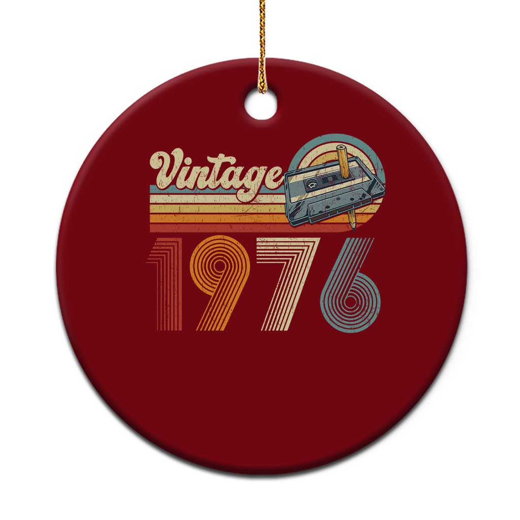 Vintage Sunset 1976 Retro Cassette Ceramic Ornament Mechanical Dial Tech Nostalgia 50th Birthday