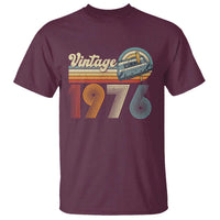 Vintage Sunset 1976 Retro Cassette T Shirt Mechanical Dial Tech Nostalgia 50th Birthday