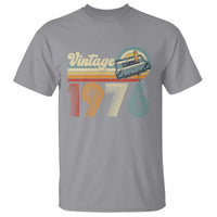 Vintage Sunset 1976 Retro Cassette T Shirt Mechanical Dial Tech Nostalgia 50th Birthday