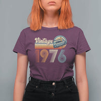 Vintage Sunset 1976 Retro Cassette T Shirt For Women Mechanical Dial Tech Nostalgia 50th Birthday