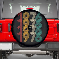 Retro 1976 Multi Line Neon Pop Typography Spare Tire Cover Vintage 50th Birthday Gift