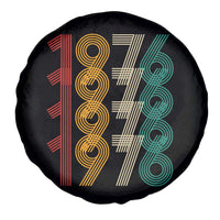 Retro 1976 Multi Line Neon Pop Typography Spare Tire Cover Vintage 50th Birthday Gift