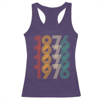 Retro 1976 Multi Line Neon Pop Typography Racerback Tank Top Vintage 50th Birthday Gift