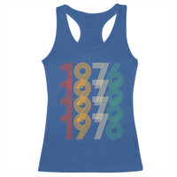 Retro 1976 Multi Line Neon Pop Typography Racerback Tank Top Vintage 50th Birthday Gift