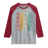Retro 1976 Multi Line Neon Pop Typography Raglan Shirt Vintage 50th Birthday Gift