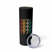 Retro 1976 Multi Line Neon Pop Typography Skinny Tumbler Vintage 50th Birthday Gift