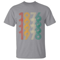 Retro 1976 Multi Line Neon Pop Typography T Shirt Vintage 50th Birthday Gift