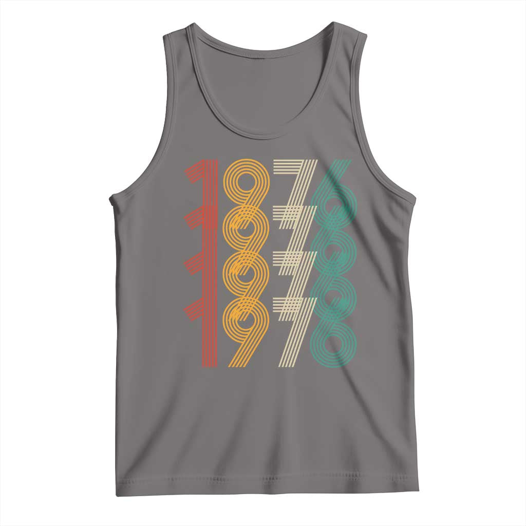 Retro 1976 Multi Line Neon Pop Typography Tank Top Vintage 50th Birthday Gift