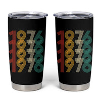 Retro 1976 Multi Line Neon Pop Typography Tumbler Cup Vintage 50th Birthday Gift