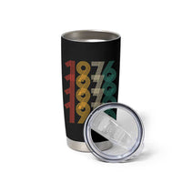 Retro 1976 Multi Line Neon Pop Typography Tumbler Cup Vintage 50th Birthday Gift