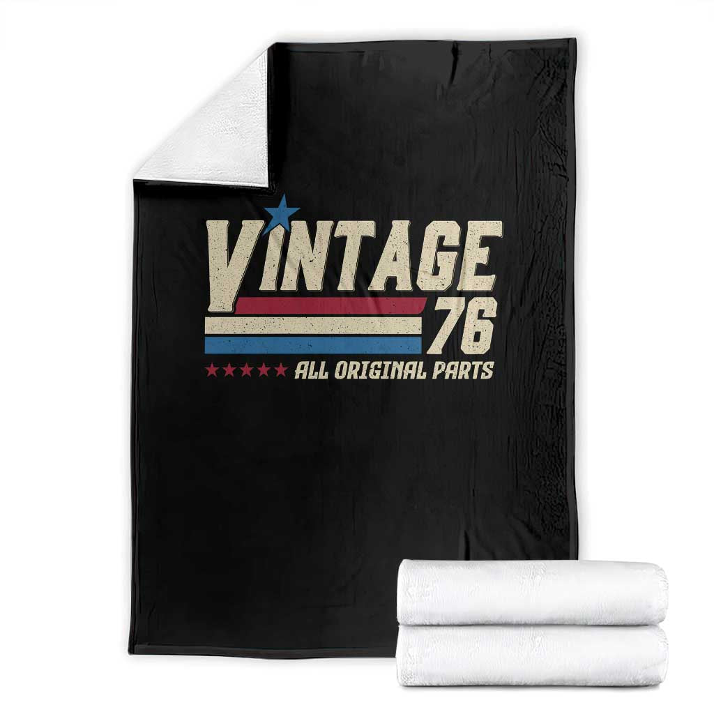 Vintage 76 All Original Parts Throw Blanket Retro Stripe Patriotic 50th Birthday