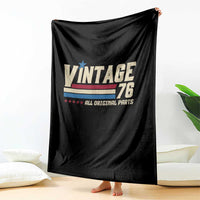 Vintage 76 All Original Parts Throw Blanket Retro Stripe Patriotic 50th Birthday