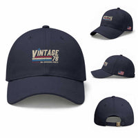 Vintage 76 All Original Parts Baseball Cap Retro Stripe Patriotic 50th Birthday