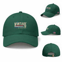 Vintage 76 All Original Parts Baseball Cap Retro Stripe Patriotic 50th Birthday
