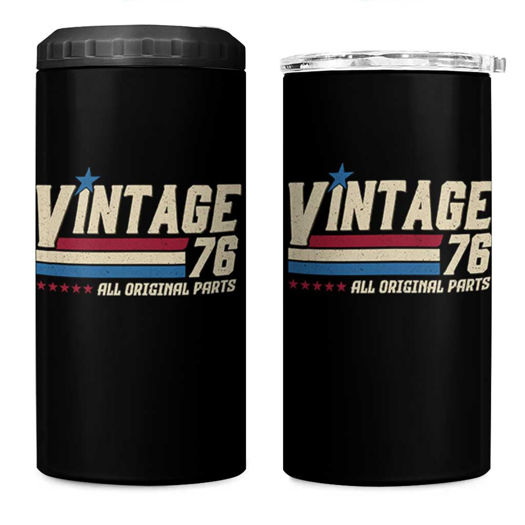 Vintage 76 All Original Parts 4 in 1 Can Cooler Tumbler Retro Stripe Patriotic 50th Birthday