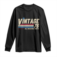Vintage 76 All Original Parts Long Sleeve Shirt Retro Stripe Patriotic 50th Birthday