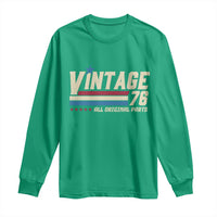 Vintage 76 All Original Parts Long Sleeve Shirt Retro Stripe Patriotic 50th Birthday