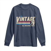 Vintage 76 All Original Parts Long Sleeve Shirt Retro Stripe Patriotic 50th Birthday