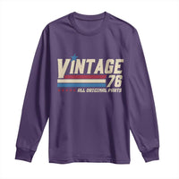 Vintage 76 All Original Parts Long Sleeve Shirt Retro Stripe Patriotic 50th Birthday