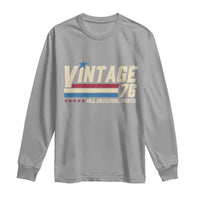 Vintage 76 All Original Parts Long Sleeve Shirt Retro Stripe Patriotic 50th Birthday