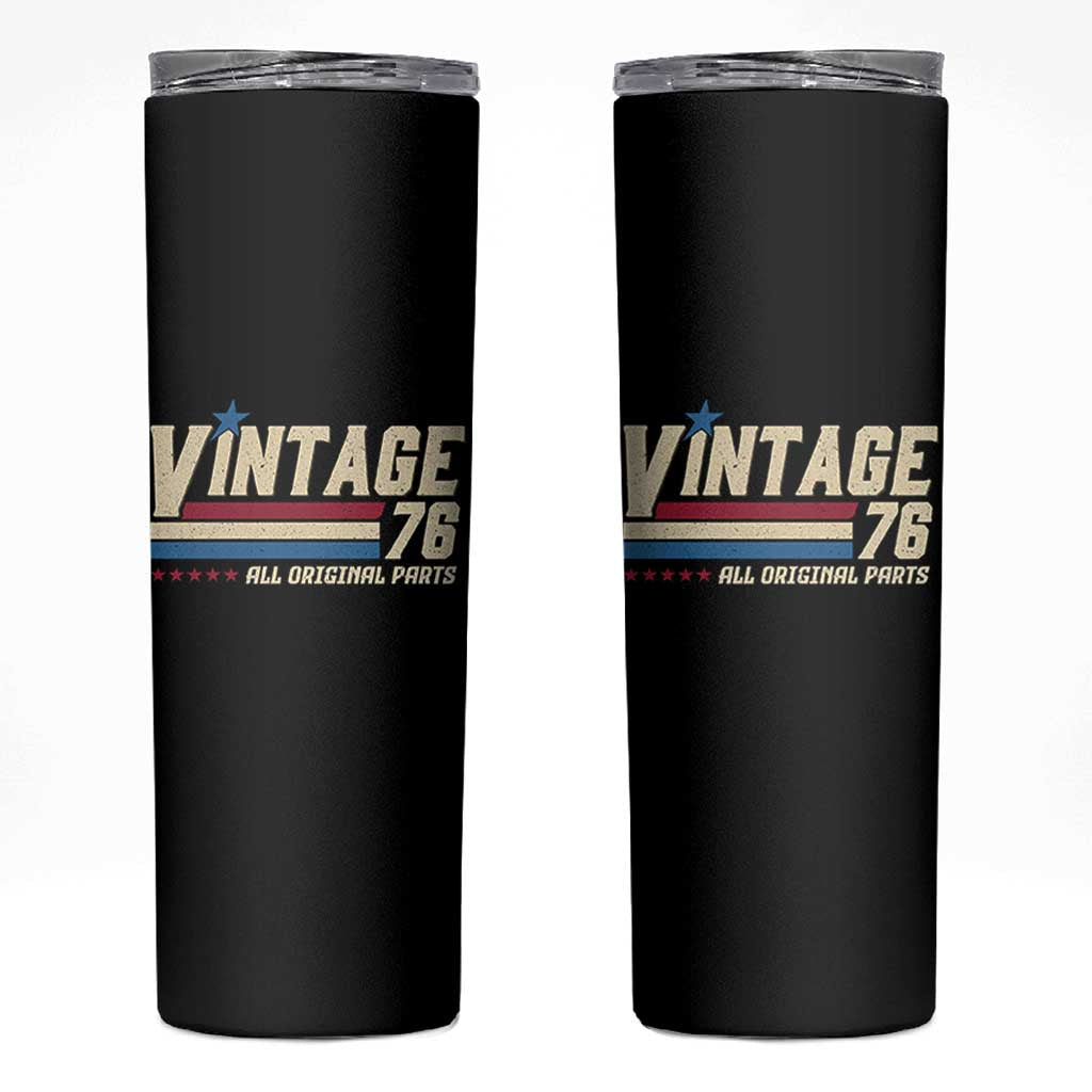 Vintage 76 All Original Parts Skinny Tumbler Retro Stripe Patriotic 50th Birthday