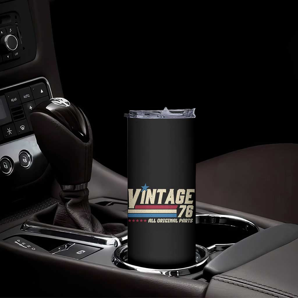 Vintage 76 All Original Parts Skinny Tumbler Retro Stripe Patriotic 50th Birthday