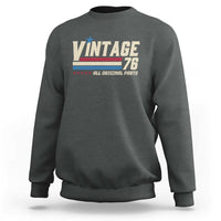 Vintage 76 All Original Parts Sweatshirt Retro Stripe Patriotic 50th Birthday