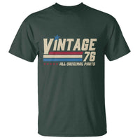 Vintage 76 All Original Parts T Shirt Retro Stripe Patriotic 50th Birthday