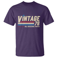Vintage 76 All Original Parts T Shirt Retro Stripe Patriotic 50th Birthday