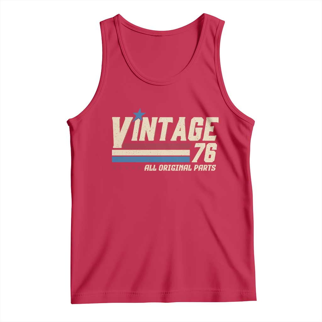 Vintage 76 All Original Parts Tank Top Retro Stripe Patriotic 50th Birthday