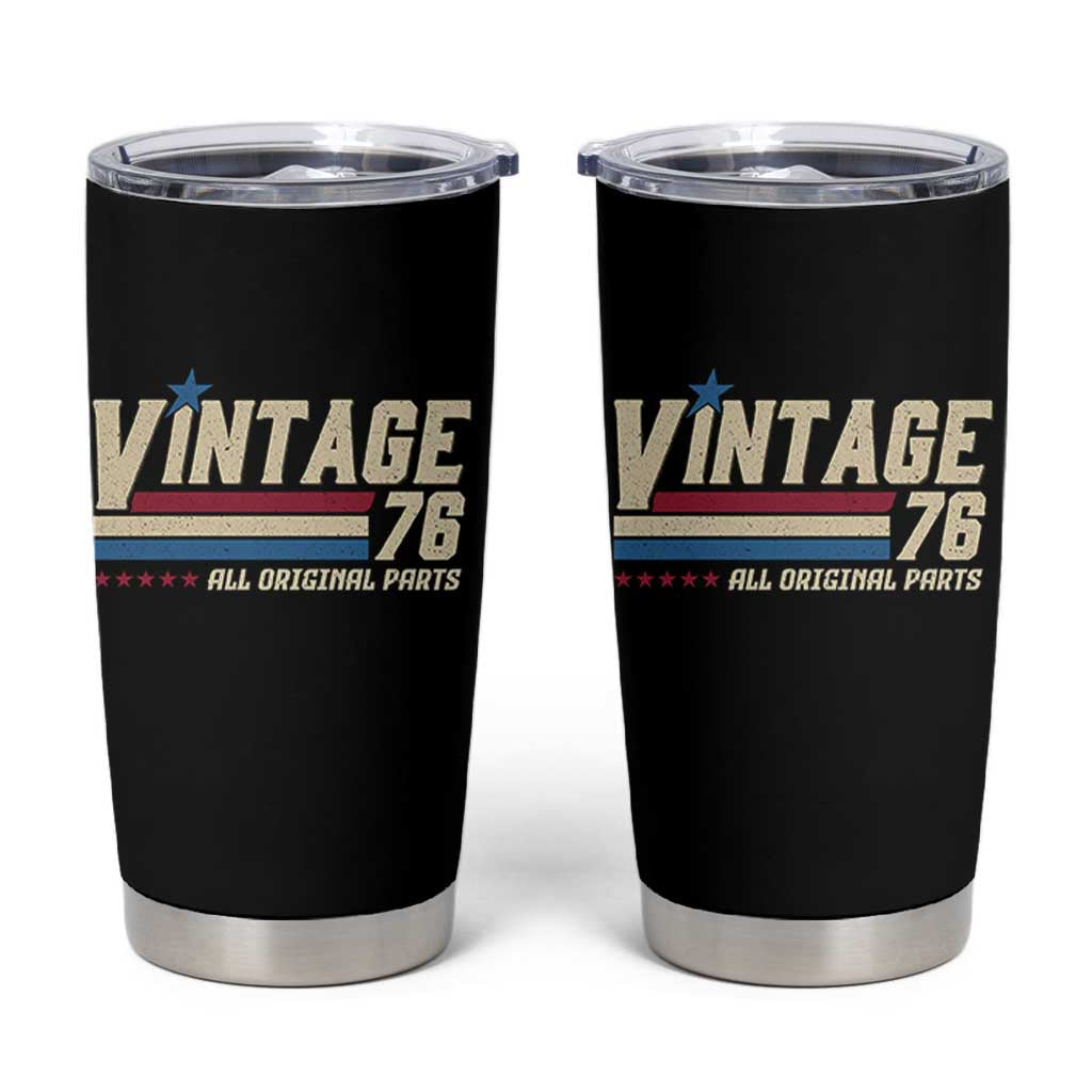 Vintage 76 All Original Parts Tumbler Cup Retro Stripe Patriotic 50th Birthday