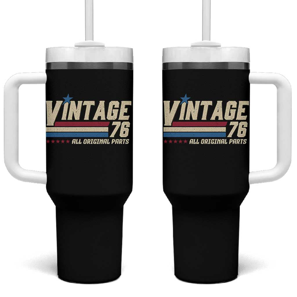Vintage 76 All Original Parts Tumbler With Handle Retro Stripe Patriotic 50th Birthday