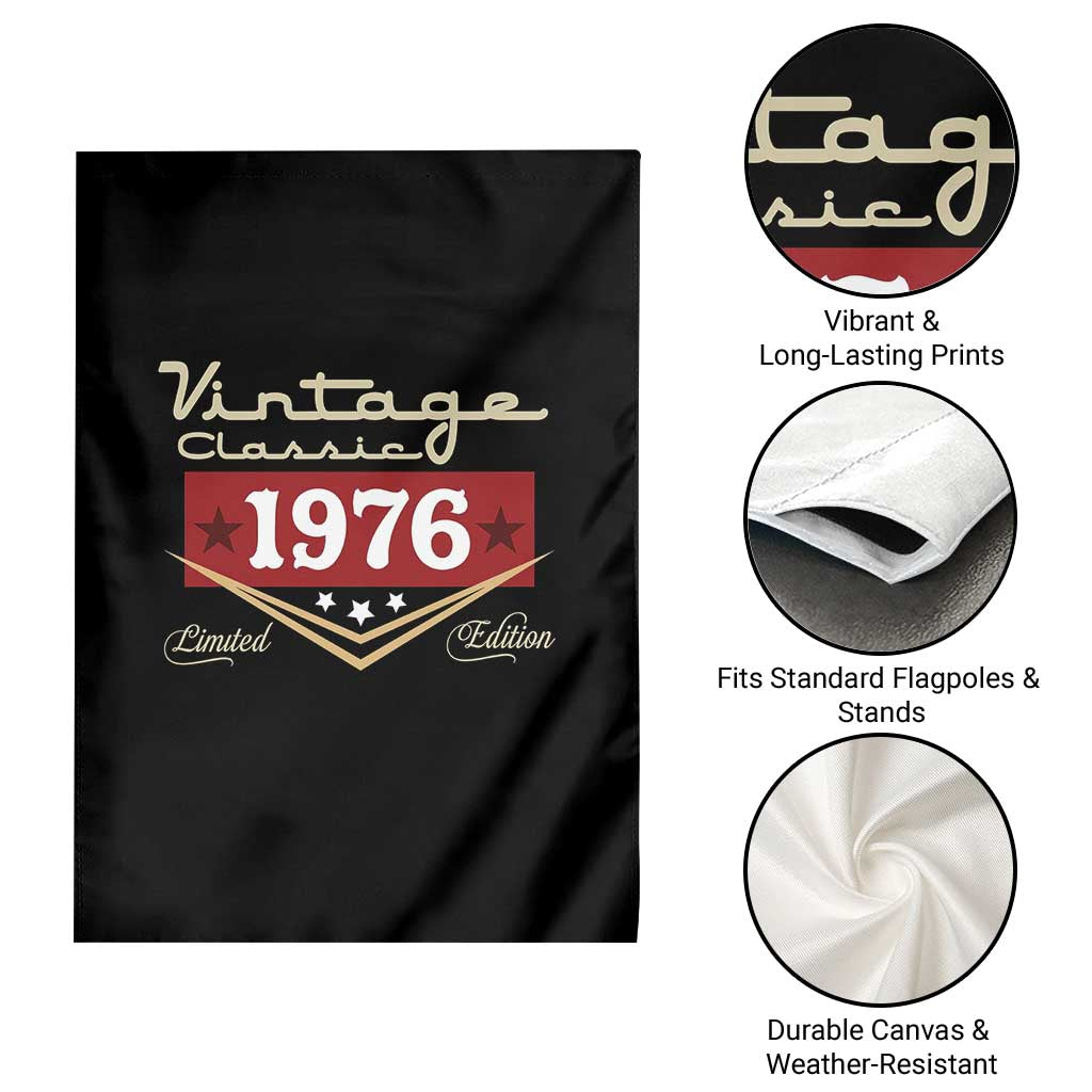 Vintage Classic 1976 Limited Edition Garden Flag Luxury Retro Milestone Birthday