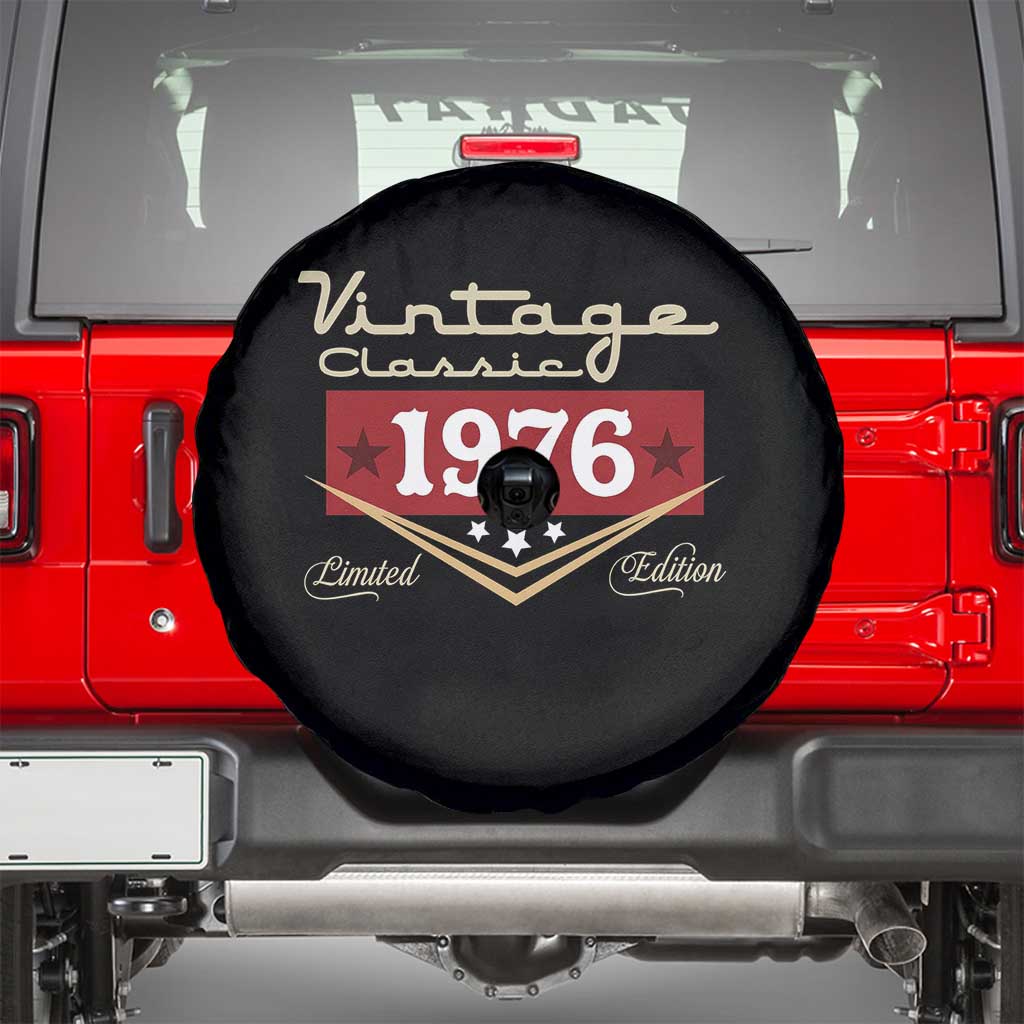 Vintage Classic 1976 Limited Edition Spare Tire Cover Luxury Retro Milestone Birthday
