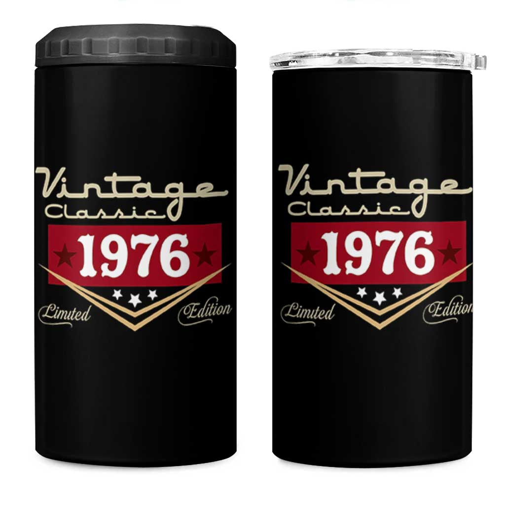 Vintage Classic 1976 Limited Edition 4 in 1 Can Cooler Tumbler Luxury Retro Milestone Birthday