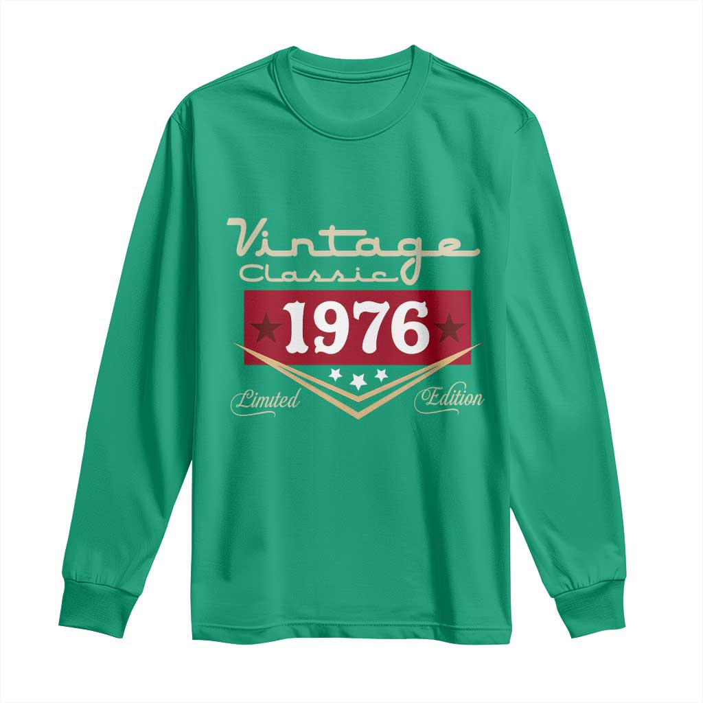 Vintage Classic 1976 Limited Edition Long Sleeve Shirt Luxury Retro Milestone Birthday