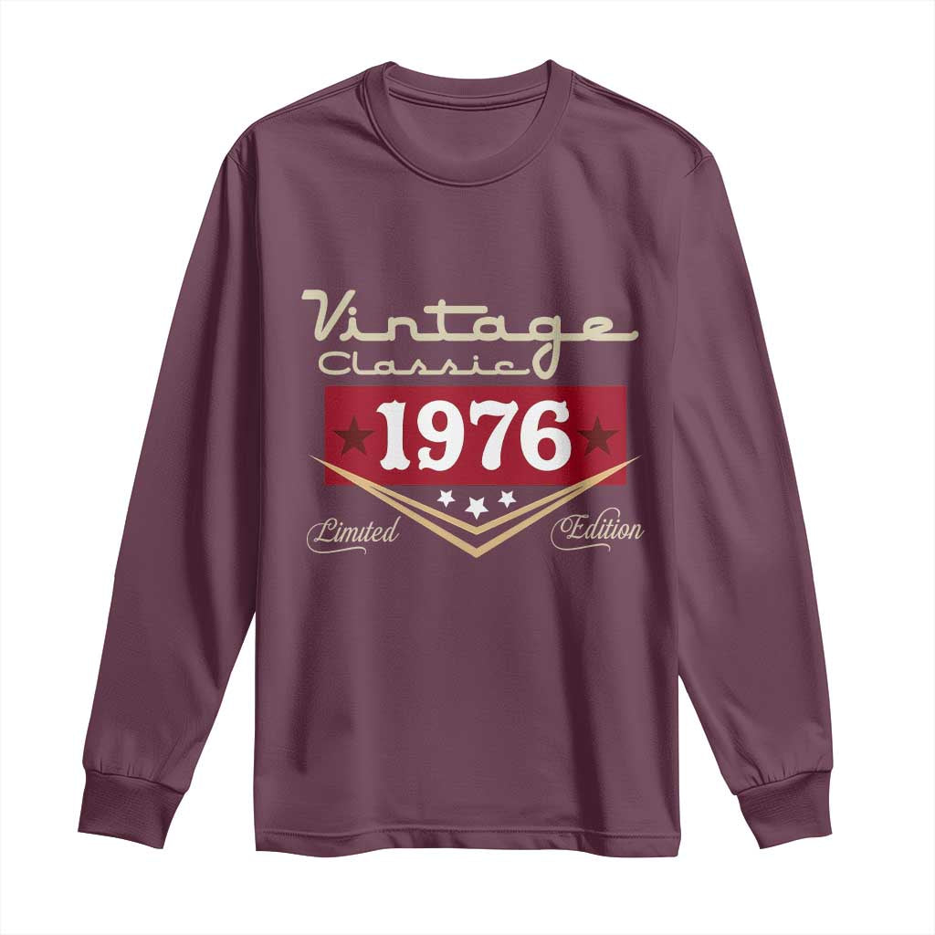 Vintage Classic 1976 Limited Edition Long Sleeve Shirt Luxury Retro Milestone Birthday