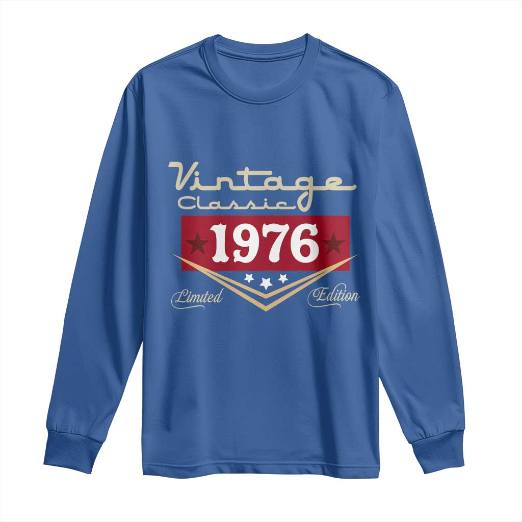 Vintage Classic 1976 Limited Edition Long Sleeve Shirt Luxury Retro Milestone Birthday