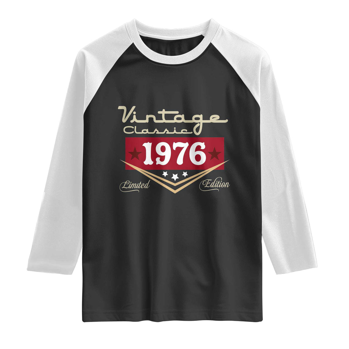 Vintage Classic 1976 Limited Edition Raglan Shirt Luxury Retro Milestone Birthday
