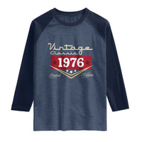 Vintage Classic 1976 Limited Edition Raglan Shirt Luxury Retro Milestone Birthday