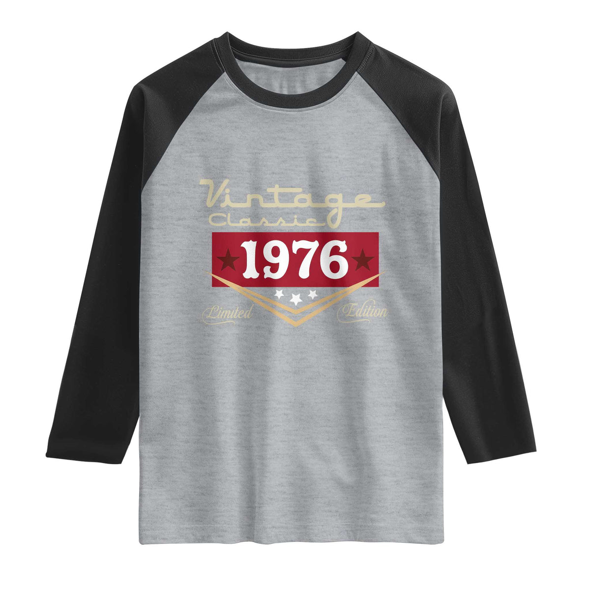 Vintage Classic 1976 Limited Edition Raglan Shirt Luxury Retro Milestone Birthday
