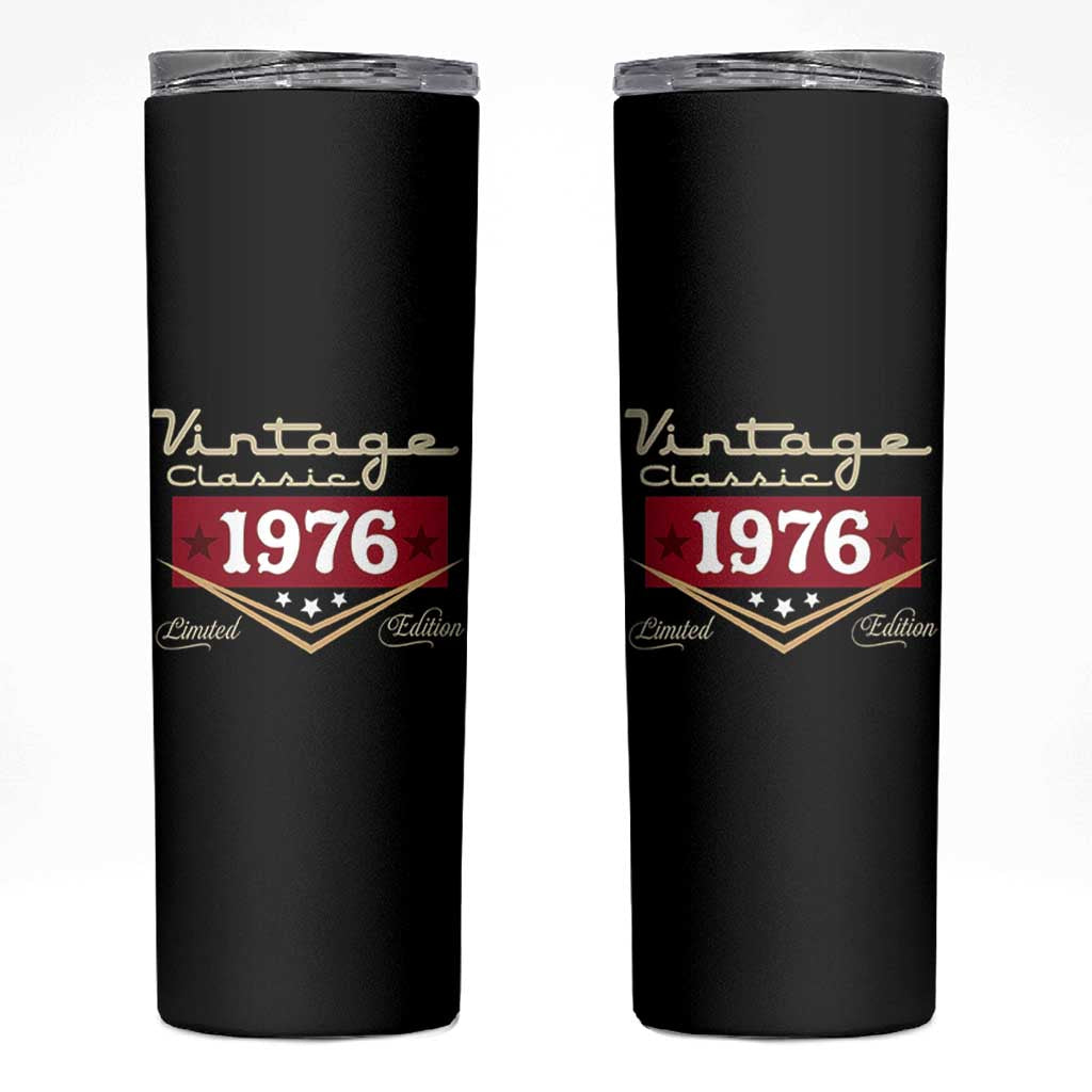Vintage Classic 1976 Limited Edition Skinny Tumbler Luxury Retro Milestone Birthday