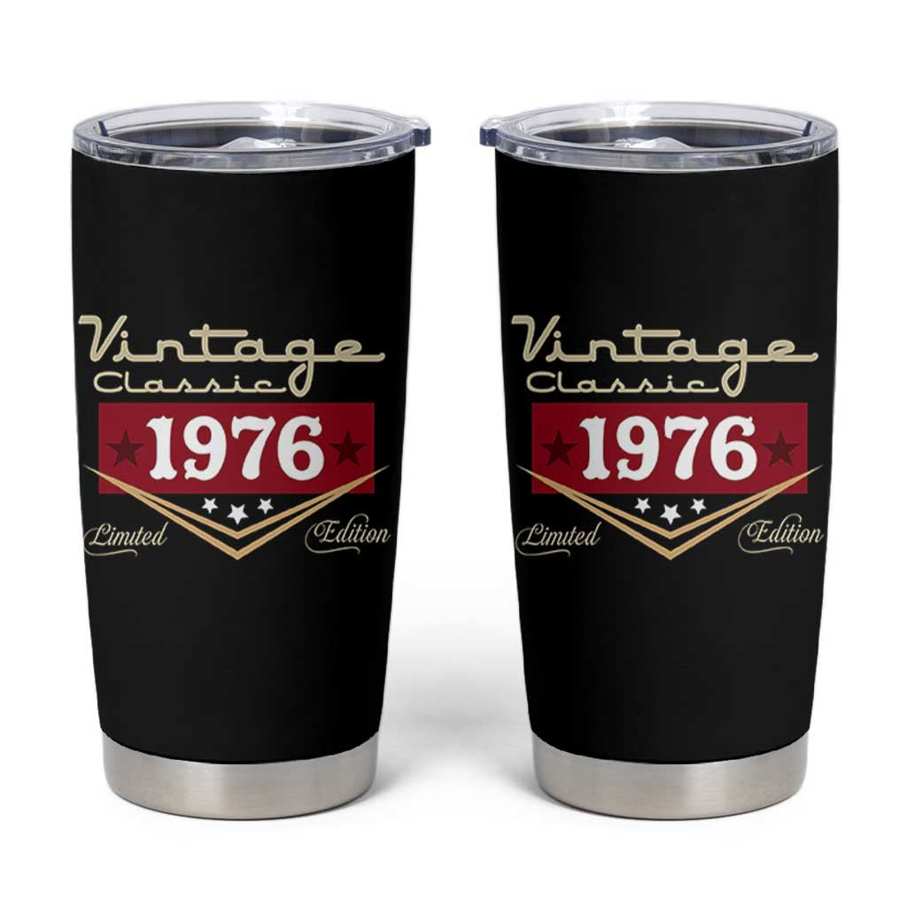 Vintage Classic 1976 Limited Edition Tumbler Cup Luxury Retro Milestone Birthday