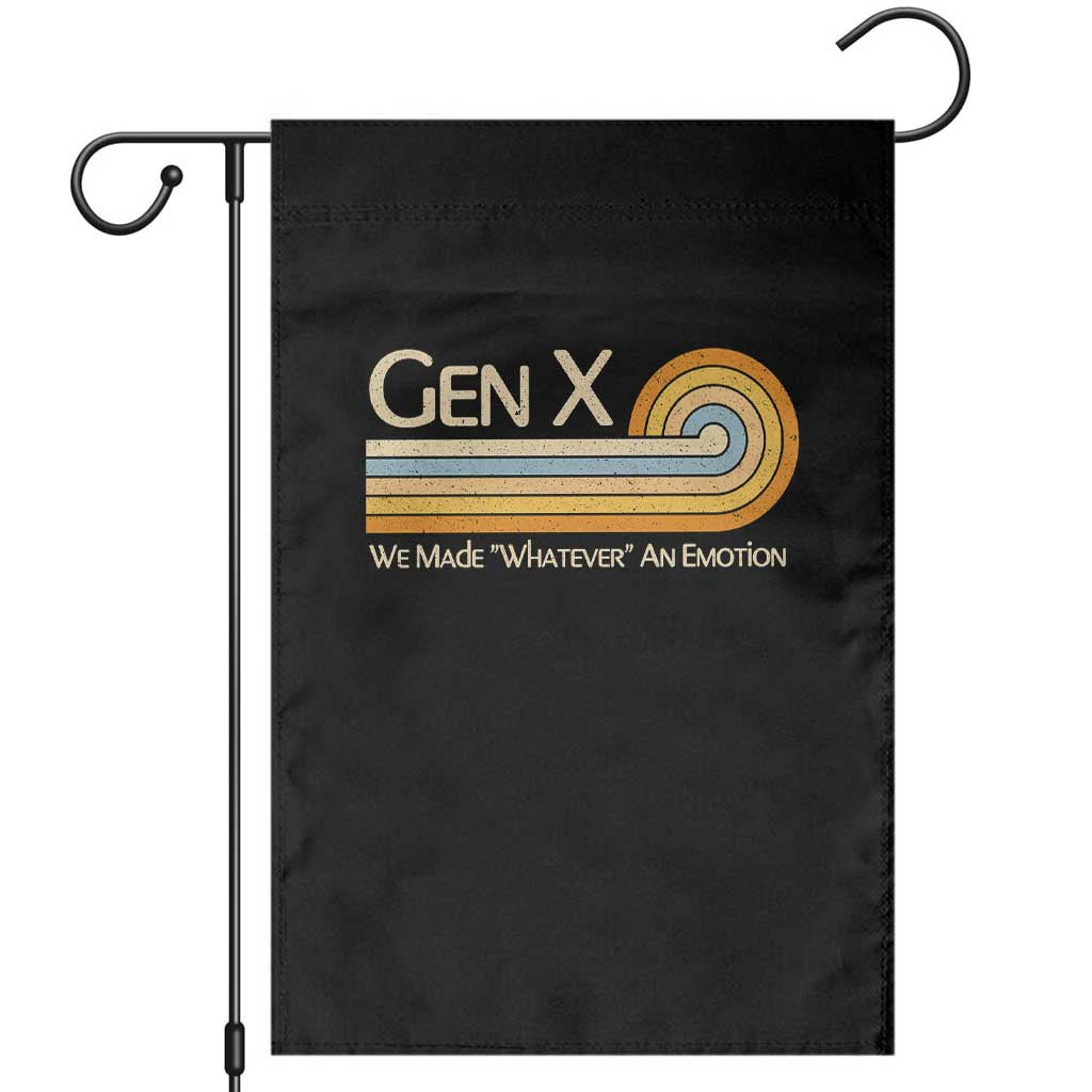 Gen X We Made Whatever An Emotion Garden Flag Vintage Retro 70s Rainbow Graphic
