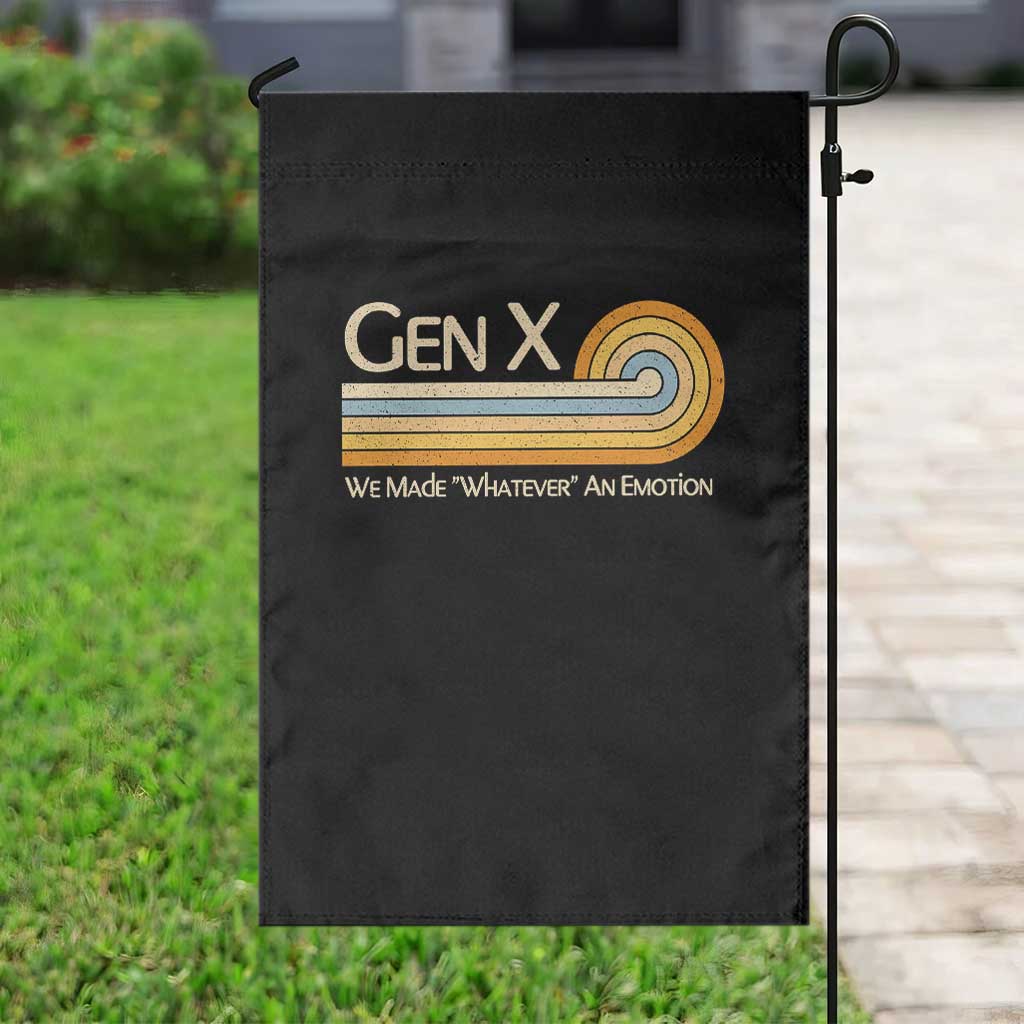 Gen X We Made Whatever An Emotion Garden Flag Vintage Retro 70s Rainbow Graphic